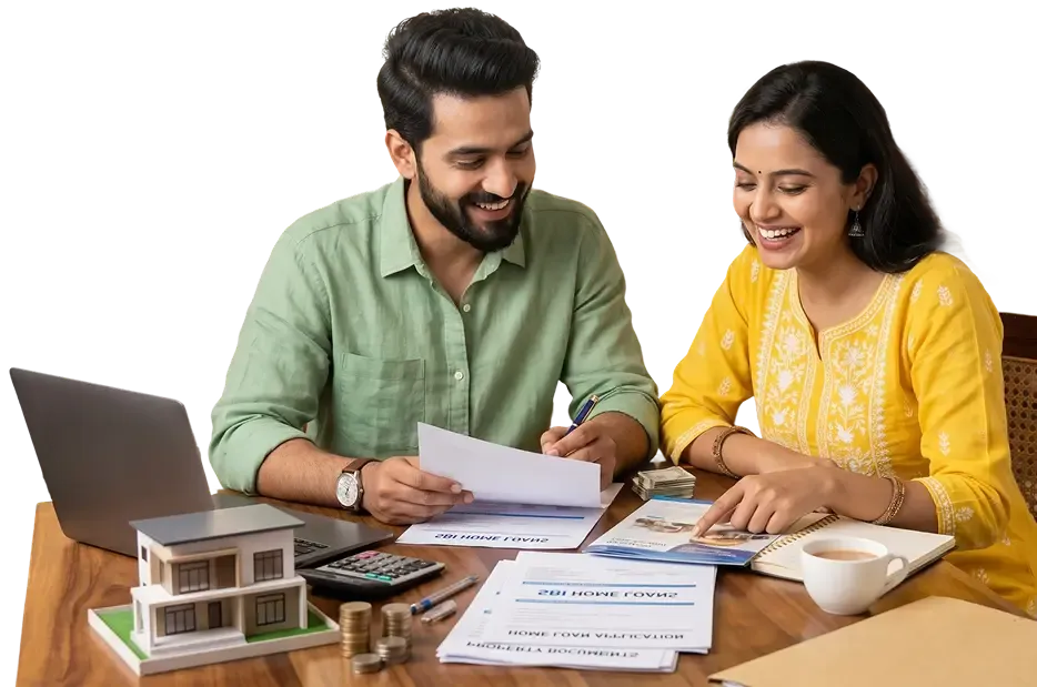Couple reviewing home loan balance transfer offers