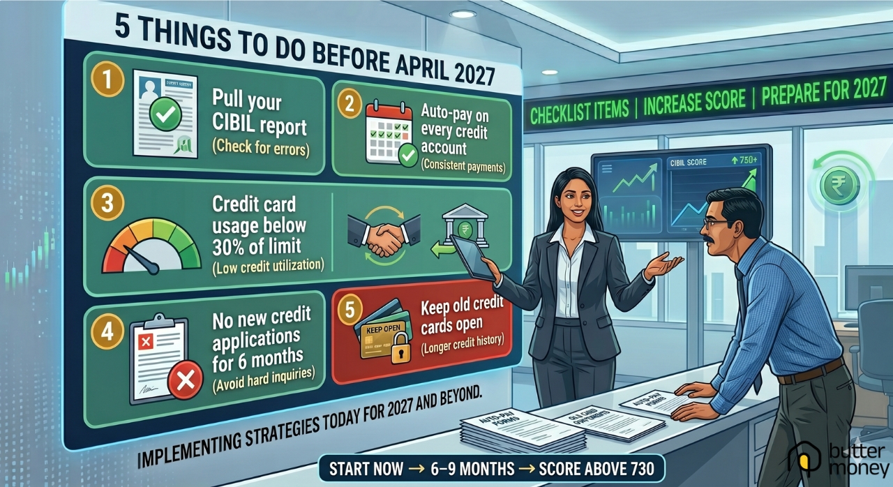 5 step checklist to improve CIBIL score before applying for home loan in India before April 2027