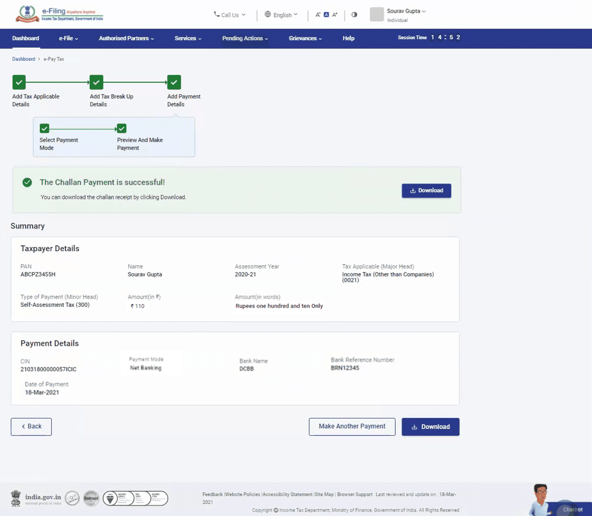 Use the Acknowledgment / Reference number to identify the correct transaction (useful when multiple payments exist).